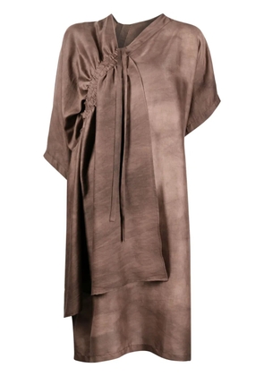 Uma Wang asymmetric drawstring T-shirt - Brown