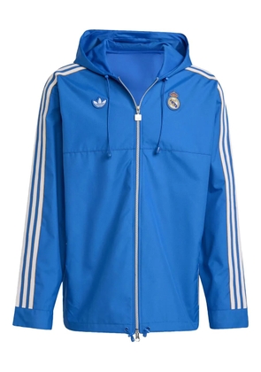 adidas Real Madrid three-stripe hooded jacket - Blue