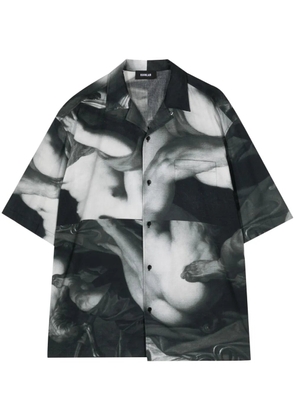 EGONlab. graphic-print cotton shirt - Black
