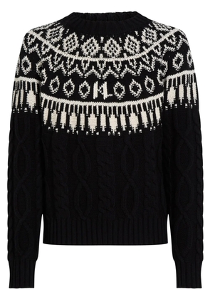 Karl Lagerfeld patterned intarsia-knit jumper - Black