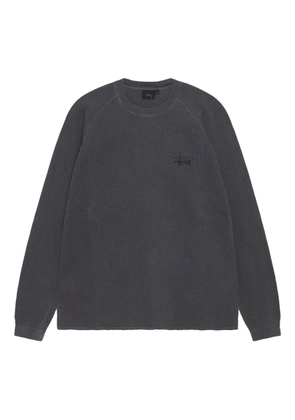 Stüssy waffle-texture long-sleeve t-shirt - Black