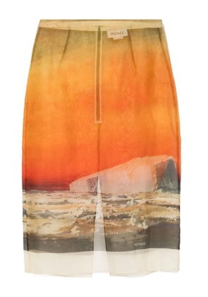 Monse all-over graphic print skirt - Orange