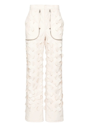 JUNTAE KIM laser-slashed padded trousers - Neutrals