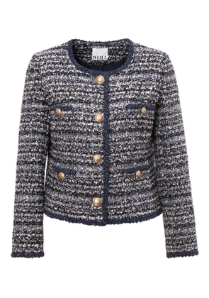 WEILL PARIS denim-style tweed jacket - Blue