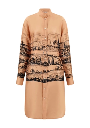 Ferragamo printed shirt dress - Orange