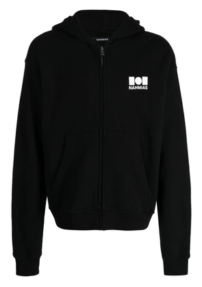 Nahmias logo-print cotton hoodie - Black