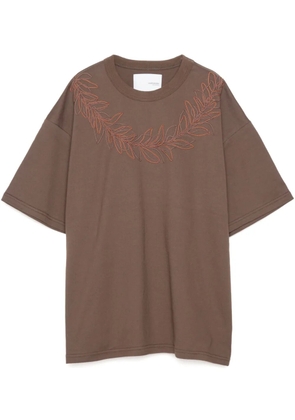 Yoshiokubo Cord Leaf t-shirt - Brown