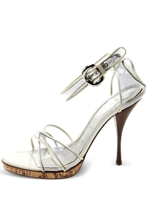 Casadei Vintage pre-owned 115mm leather sandals - White