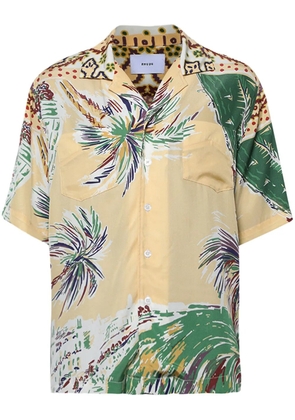 RHUDE palm-print silk shirt - Neutrals