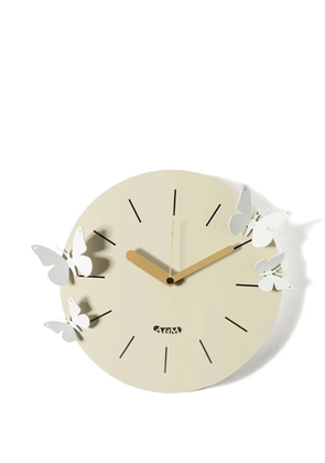 Arti & Mestieri butterfly-embellished wall clock (35cm x 35cm) - Neutrals