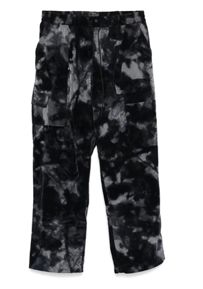 Y-3 abstract-print wide-leg trousers - Black