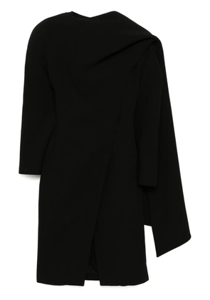 Mugler scarf wool coat - Black