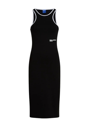 Karl Lagerfeld Jeans contrast-trim sleeveless midi dress - Black
