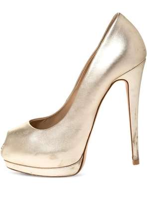 Giuseppe Zanotti pre-owned 135mm metallic-effect peep-toe pumps - Gold