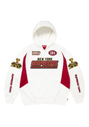 Supreme zip-up hoodie - White
