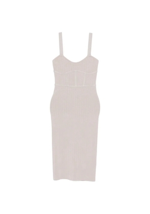 Patrizia Pepe fitted jacquard knit midi dress - Grey