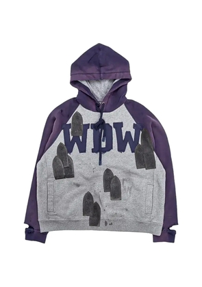 Who Decides War faded appliqué hoodie - Grey