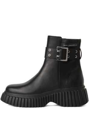 Karl Lagerfeld Jeans buckle-fastening wedge boots - Black