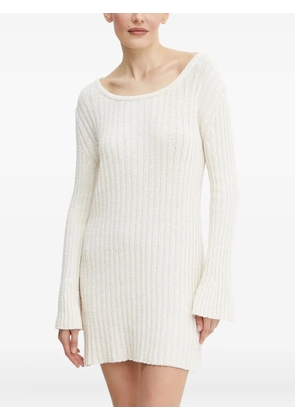 PINKO ribbed open-back mini dress - White