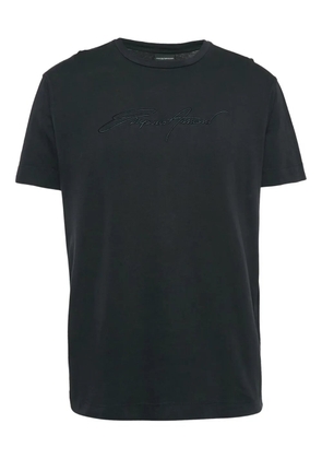 Emporio Armani Pre-Owned embroidered-logo cotton t-shirt - Black