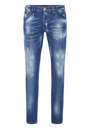 Philipp Plein distressed straight-leg jeans - Blue