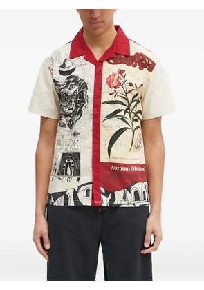 PUMA floral-print two-tone shirt - White