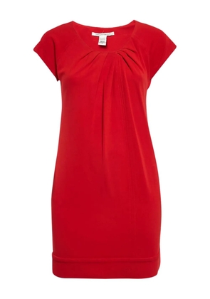 Diane Von Furstenberg Vintage pleated-neckline mini dress - Red