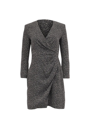 Saint Laurent Pre-Owned polka-dot long-sleeve dress - Black