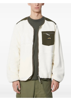 stan ray fleece panelled zip-up sweater - Neutrals