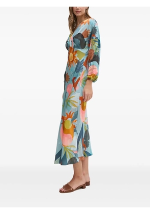 NEVER FULLY DRESSED Emma abstract-print V-neck dress - Blue