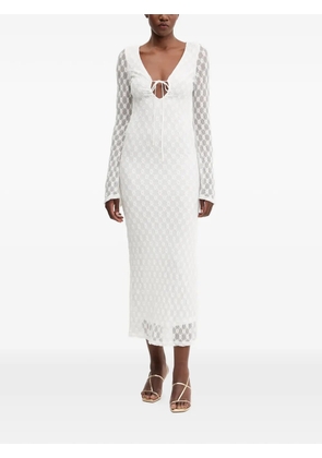 Bardot Talika V-neck floral midi dress - White