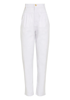 Amapô pleat-detailing tapered trousers - White