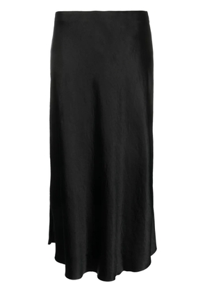 Vince satin-finish draped midi skirt - Black