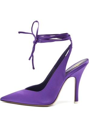 The Attico 2024 pre-owned 115mm Venus pointed-toe ankle-tie pumps - Purple