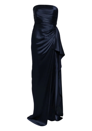 Michelle Mason strapless gathered silk gown - Blue