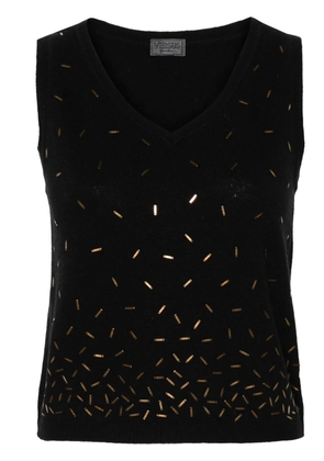 Versace Pre-Owned 2000s plaque-embellished knitted vest - Black