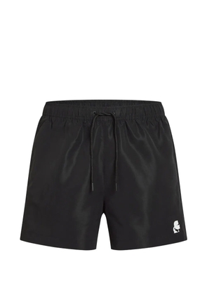 Karl Lagerfeld logo drawstring swim shorts - Black