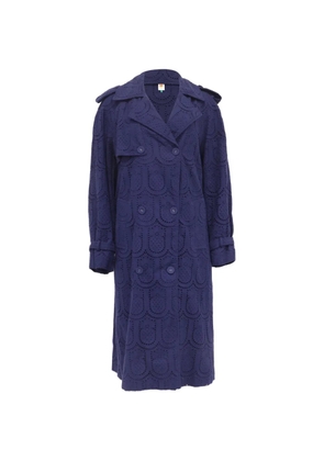 FARM Rio eyelet double-breasted trench coat - Purple