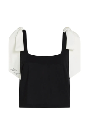 Karl Lagerfeld bow sheer beach top - Black