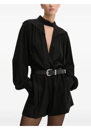 IRO long-sleeve v-neck jumpsuit - Black