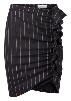 Nina Ricci Pinstripe Draped Mid Skirt - Black