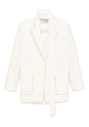 Elie Saab stud-embellished blazer - White