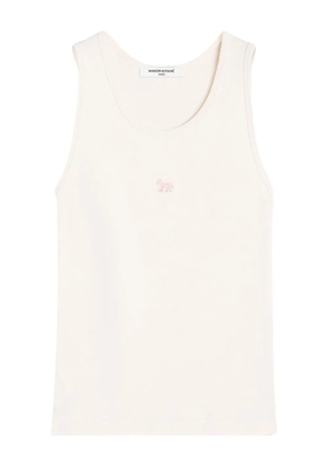 Maison Kitsuné Baby Fox-embroidered ribbed tank top - Pink