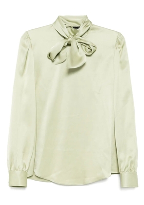 TOM FORD satin bow-detail blouse - Green