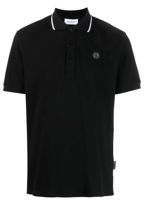 Philipp Plein skull-pattern polo shirt - Black
