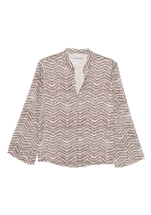 Hemisphere geometric-print blouse - Neutrals