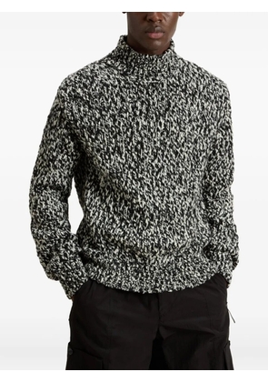 Woolrich high-neck speckled wool sweater - Black