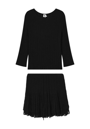 b+ab ribbed-knit ruffled jumpsuit - Black