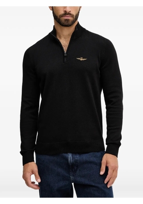 Aeronautica Militare half-zip sweater - Black