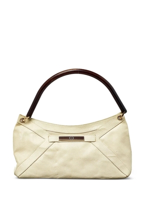 Escada Pre-Owned 1990s lizard-embossed leather bag - Neutrals
